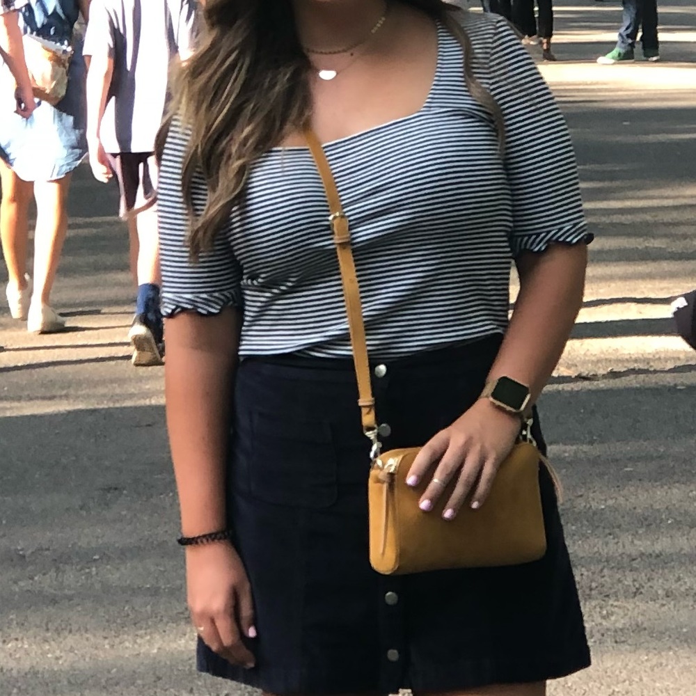 Anthropologie Square Neck Striped Tee